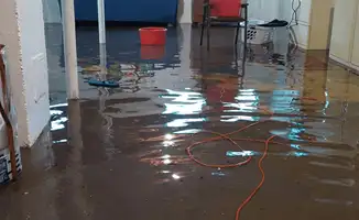 Basement with boiler, cabinets and washing machine completely flooded in Columbus, OH